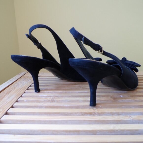 Kelly & Katie Black Bow Pointed Toe Heels / Pumps Womens Size 9.5M - Picture 8 of 10